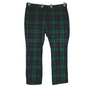 Old Navy blackwatch plaid lounge pants drawstring Blue/Green fuzzy cozy Sz 2X